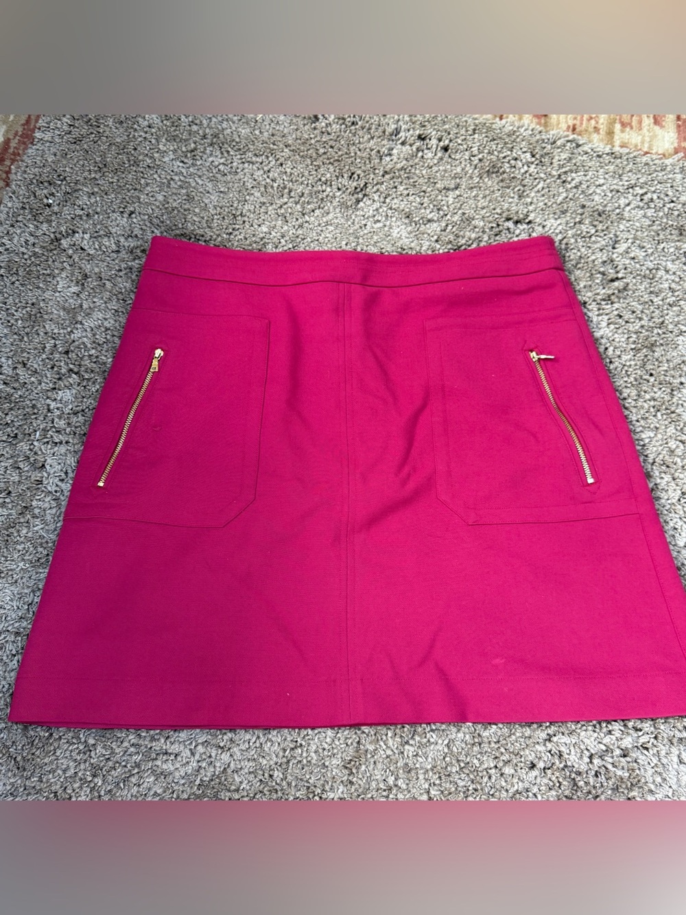 LOFT Hot Pink Mini Skirt with Front Zip Pockets